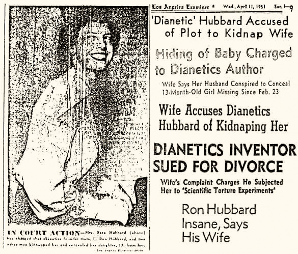 cover of L. Ron Hubbard's newpaper coverage divorce second wife